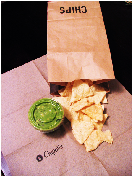 Chipotle chips and guacamole