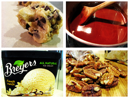 Chocolate Chip Ice Cream Sandwich with Pecan Surprise