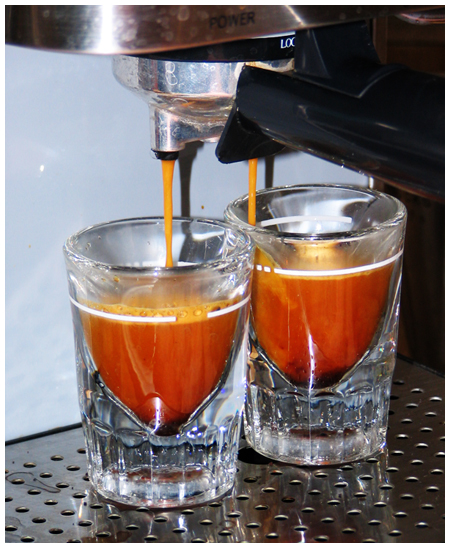 pulled shot of espresso